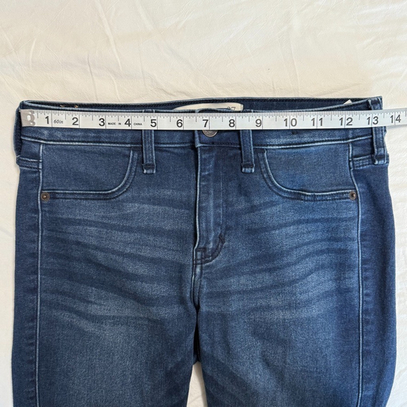 Abercrombie & Fitch Jean Legging Size 27 / 4R Dark Wash Mid-Rise Skinny Stretch - Picture 9 of 11